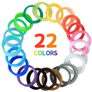 BBLIFE 1.75mm PLA 3D Pen/Printer Filament Refill, 22 Colors, Each Color 10ft, Total 220ft PLA Filament Sample Pack, Support with MYNT3D SCRIB3D 3D Printing Pen, Compatible with 3Doodler Pen