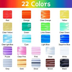 BBLIFE 1.75mm PLA 3D Pen/Printer Filament Refill, 22 Colors, Each Color 10ft, Total 220ft PLA Filament Sample Pack, Support with MYNT3D SCRIB3D 3D Printing Pen, Compatible with 3Doodler Pen