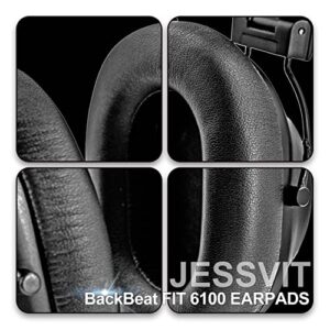 Earpads Replacement for BackBeat FIT 6100 backbeat fit6100 Headphones - Protein Leather/Ear Cushion/Ear Cups by JESSVIT