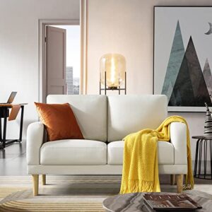 Husbedom 50"(W) Loveseat Sofa, Small Couch Sofas for Small Spaces, Living Room, Bedroom, Straight Arms,Easy,Tool-Free Assembly, Beige