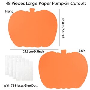 48Pcs Pumpkin Cutouts Paper 9. 5’’x 7.5’’ Thanksgiving Pumpkin Shape Cut-Outs Halloween Classroom Decorations for Fall Harvest Autumn Back to School Party Supplies Bulletin Board Kids Craft Project