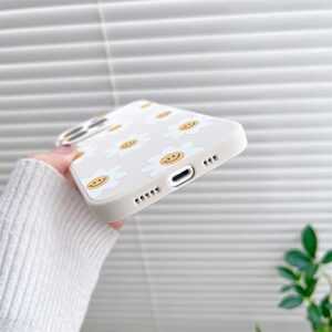 White Sunflower Cute Flower Phone Case for Apple iPhone 13 Pro Max 6.7 inch Smooth Silicone Soft Cover for iPhone 13ProMax 6.7"
