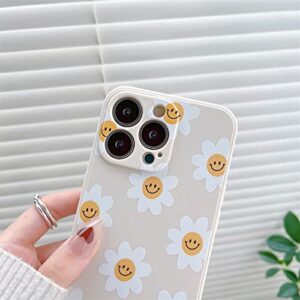 White Sunflower Cute Flower Phone Case for Apple iPhone 13 Pro 6.1 inch Smooth Silicone Soft Cover for iPhone 13Pro 6.1"