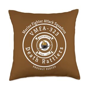 proudly served vmfa-323 vmfa-323 throw pillow, 18x18, multicolor