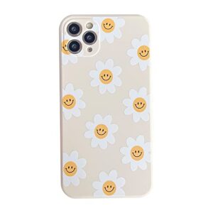 white sunflower cute flower phone case for apple iphone 11 pro max 6.5 inch smooth silicone soft cover for iphone 11promax 6.5"