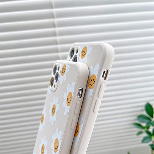 White Sunflower Cute Flower Phone Case for Apple iPhone 11 Pro Max 6.5 inch Smooth Silicone Soft Cover for iPhone 11ProMax 6.5"