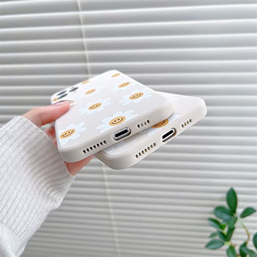 White Sunflower Cute Flower Phone Case for Apple iPhone 11 Pro Max 6.5 inch Smooth Silicone Soft Cover for iPhone 11ProMax 6.5"