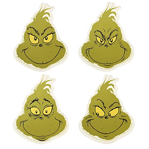 The Grinch Expressions Shaped Ceramic Coaster Set