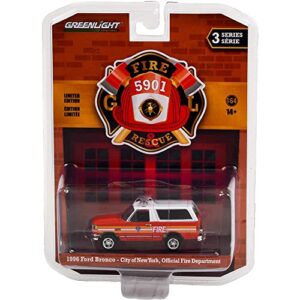 greenlight 67030-e fire & rescue series 3 - 1996 bronco - fdny the official fire department city of new york 1:64 scale