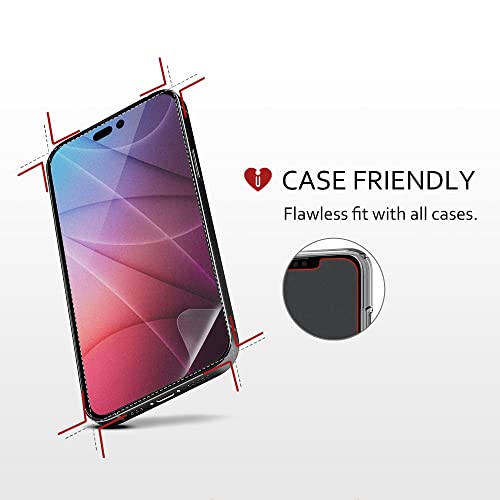 iCarez HD Anti Glare Matte Screen Protector for iPhone 14 Pro 6.1-inches [3 Pack] (Case Friendly) Premium No Bubble Easy to Apply with Hinge Installation