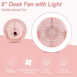 Battery Operated Fan, 3 Speed Upgraded Powerful Airflow, Max 20H Battery Powered Fan Rechargeable, Table Fan for Camping, Bedside, Desk, Quiet Small Fan, 90° Tilt Stand, Hangable USB Fan Type-C Port