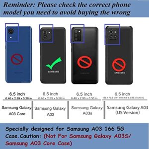 DINGXIN Galaxy A03 Case, Samsung A03 Phone Case, [Military Grade] Metal Ring Stand Car Mount Shockproof Protective Case for Samsung Galaxy A03 (Blue)