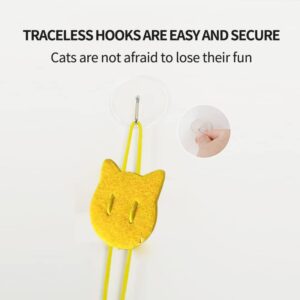 ALXK Indoor Teaser Cat Toy Interactive Dragonfly Retractable Self-Amused Toys - 2 Pieces Cat Toys with Sticky Non-Marking Hooks Keep Cats in a Good Mood All Day, 5.9*8.3*1.6