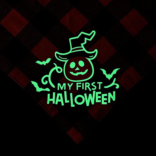 Halloween Dog Bandana Triangle Bib Pet Scarf Accessories Costumes Plaid Luminous Printing