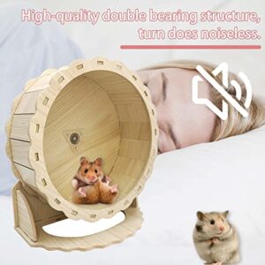 Hamiledyi Hamster Wheels Wooden Small Pets Exercise Wheel Silent Hamster Running Wheel Mouse Running Spinner Wheel for Gerbil Mice Guinea Pigs Dwarf Syrian Hamster (8.26in)