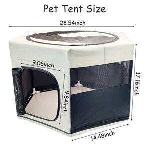 Hamiledyi Portable Pet Playpen Medium Size Foldable Bunny Playpens Outdoor Small Pet Cage Tent for Kitten Puppy Guinea Pig Rabbits Hamster Chinchillas（Grey）