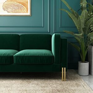 ANTTYBALE 95" Sofa for Living Room,3-Seater Modern Velvet Couch with Armrests (Green)