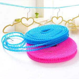2pcs clotheslines 32.8ft length camping clothesline clothes drying rope portable windproof travel 10m clothesline for indoor outdoor laundry perfect windproof clothes line random color (10m-2pcs)