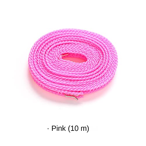 2Pcs Clotheslines 32.8ft Length Camping Clothesline Clothes Drying Rope Portable Windproof Travel 10m Clothesline for Indoor Outdoor Laundry Perfect Windproof Clothes Line Random Color (10M-2Pcs)