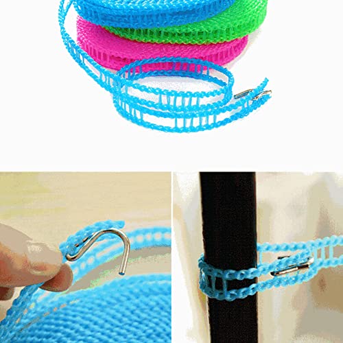 2Pcs Clotheslines 32.8ft Length Camping Clothesline Clothes Drying Rope Portable Windproof Travel 10m Clothesline for Indoor Outdoor Laundry Perfect Windproof Clothes Line Random Color (10M-2Pcs)