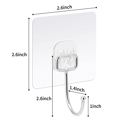 Adhesive Hook Kitchen Wall Hook - for Hanging 23lb Self Adhesive Hook Transparent Seamless Hook, Waterproof and Oil Resistant Bathroom Shower Outdoor Kitchen Door Home Decor Adhesive Hook(30 Hooks)