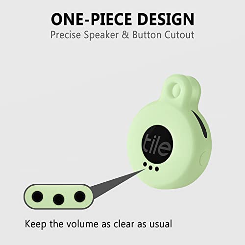 Geiomoo Silicone Case Compatible with Tile Sticker 2022, Protective Cover with Carabiner (Luminous Green)