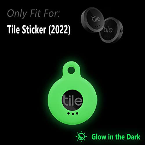 Geiomoo Silicone Case Compatible with Tile Sticker 2022, Protective Cover with Carabiner (Luminous Green)