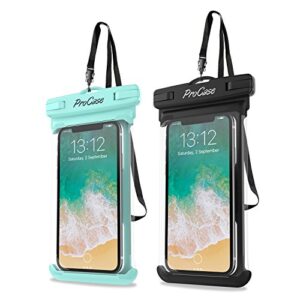 ProCase Universal Waterproof Phone Pouch Bundle with 2 Pack Floating Wrist Strap