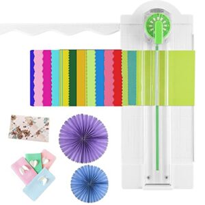 12-shapes in 1 craft paper edge cutter,paper dial trimmer dial trimmer with measurements paper cutter machine for scrapbooking decorative wave edges cutting tool zig zag cutting tool for photo card