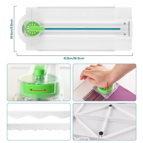 12-Shapes in 1 Craft Paper Edge Cutter,Paper Dial Trimmer Dial Trimmer With Measurements Paper Cutter Machine for Scrapbooking Decorative Wave Edges Cutting Tool Zig Zag Cutting Tool for Photo Card