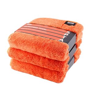 microfiber towels for car, microfiber car cleaning cloths, upgraded 1200gsm ultra-thick cars drying towel microfiber for car and home polishing washing and detailing 16'' x 16''(3 pack) -spmf120mix