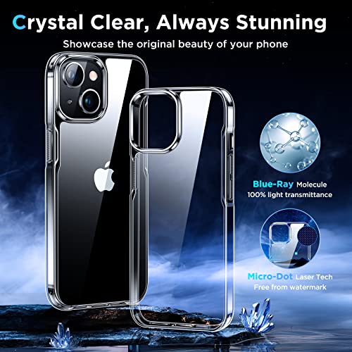 Simtect for iPhone 14 Case/iPhone 13 Case, Ultra Clear [Not Yellowing] [Military Drop Protection] Slim Fit Yet Protective Shockproof Phone Case 6.1 Inch- Crystal Clear