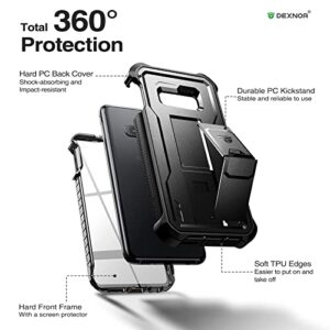Dexnor for Samsung Galaxy S10e Case, [Built in Screen Protector and Kickstand] Heavy Duty Military Grade Protection Shockproof Protective Cover for Samsung Galaxy S10e, Black