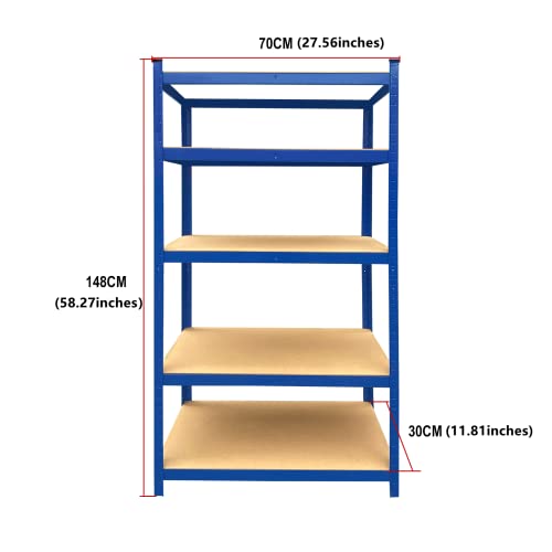 Qimu 5-Tier Storage Shelving Unit,Heavy Duty Garage Storage, Adjustable Shelving Metal Storage Rack for Kitchen Living Room Office,1653lbs Load Capacity (Total)