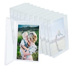 4" x 6" photo storage boxes, photo organizer cases craft keeper picture storage containers box for photos - 10 pack (clear)