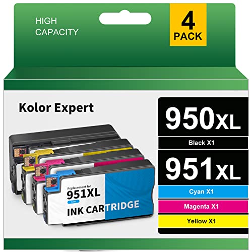 Kolor Expert Compatible Ink Cartridge Replacement for HP 950XL 951XL Ink Cartridges Combo Pack for HP OfficeJet Pro 8600 8610 8620 8100 8630 8660 8640 8615 8625 276DW 251DW 271DW Printer