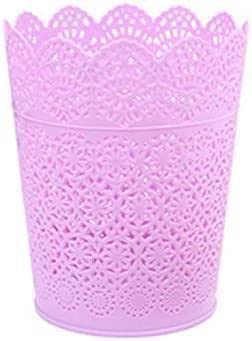 QinleePlastic Slim Oval Trash Can, Wastebasket, Garbage Container Bin for Bathroom, Bedroom, Home Office(Purple)