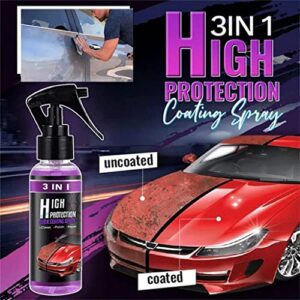 ICOVOIY 3 in 1 High Protection Quick Car Coating Spray, Extreme Slick Streak-Free Polymer Quick Detail Spray, Car Nano Repairing Spray Repair Scratches, Plastic Parts Refurbish Agent (2PCS,100ml)