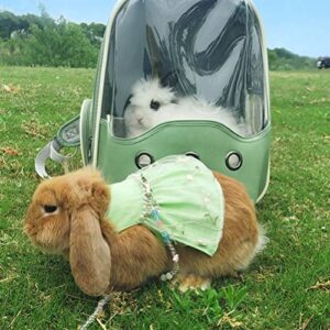 Rabbit Leash and Harness Set, Pet Rabbit Dress with Leash Breathable Small Animal Harness Vest Escape Proof Small Animals Bunny Harness and Leash Pet Costume for Rabbit