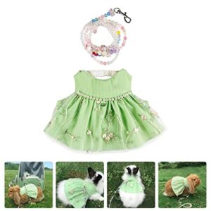 Rabbit Leash and Harness Set, Pet Rabbit Dress with Leash Breathable Small Animal Harness Vest Escape Proof Small Animals Bunny Harness and Leash Pet Costume for Rabbit