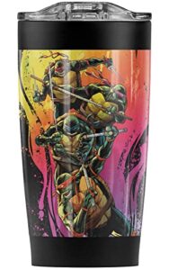 logovision teenage mutant ninja turtles tmnt gradient group splash stainless steel 20 oz travel tumbler, vacuum insulated & double wall with leakproof sliding lid