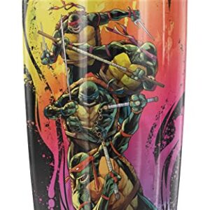 Logovision Teenage Mutant Ninja Turtles TMNT Gradient Group Splash Stainless Steel 20 oz Travel Tumbler, Vacuum Insulated & Double Wall with Leakproof Sliding Lid