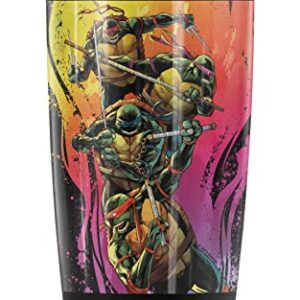 Logovision Teenage Mutant Ninja Turtles TMNT Gradient Group Splash Stainless Steel 20 oz Travel Tumbler, Vacuum Insulated & Double Wall with Leakproof Sliding Lid