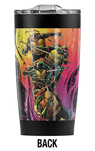 Logovision Teenage Mutant Ninja Turtles TMNT Gradient Group Splash Stainless Steel 20 oz Travel Tumbler, Vacuum Insulated & Double Wall with Leakproof Sliding Lid