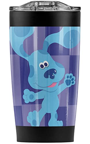 Logovision Blue's Clues Large Blue Stainless Steel 20 oz Travel Tumbler, Vacuum Insulated & Double Wall with Leakproof Sliding Lid