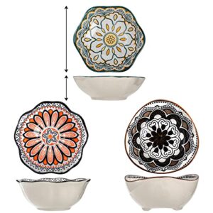 Foraineam 12 Pieces 3 Oz Porcelain Dip Bowl Set, Little Soy Sauce Dipping Bowls, Floral Mini Appetizer Dessert Condiments Server Dishes for Snack Sushi Ketchup, Vinegar, Sauce, Seasoning