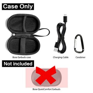 QuietComfort Earbuds Case Cover Protector & USB c Charging Cable Cord Replacement for Bose Sport Earbuds & Bose QuietComfort Wireless Earbuds Hard Case Replacement Carrying case (Inside Black)