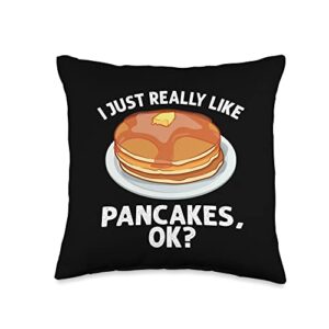pancake gift pancake maker stuff & accessories funny art men women maker breakfast pancakes throw pillow, 16x16, multicolor