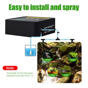 Paddsun Reptile Humidifier, Automatic Mister for Reptiles, Intelligent Spray System Adjustable Spray Nozzles for Reptiles/Chameleons/Herbs