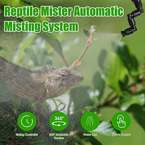 Paddsun Reptile Humidifier, Automatic Mister for Reptiles, Intelligent Spray System Adjustable Spray Nozzles for Reptiles/Chameleons/Herbs